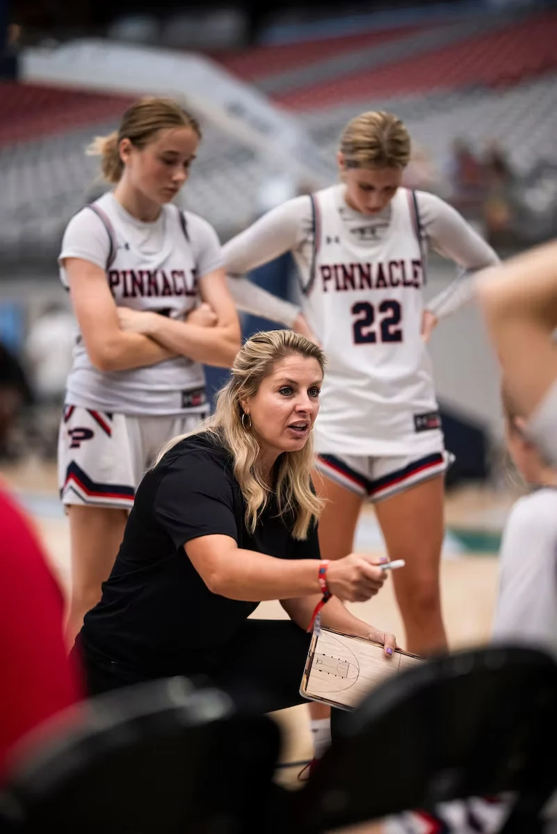 A coach and players at Section 7
